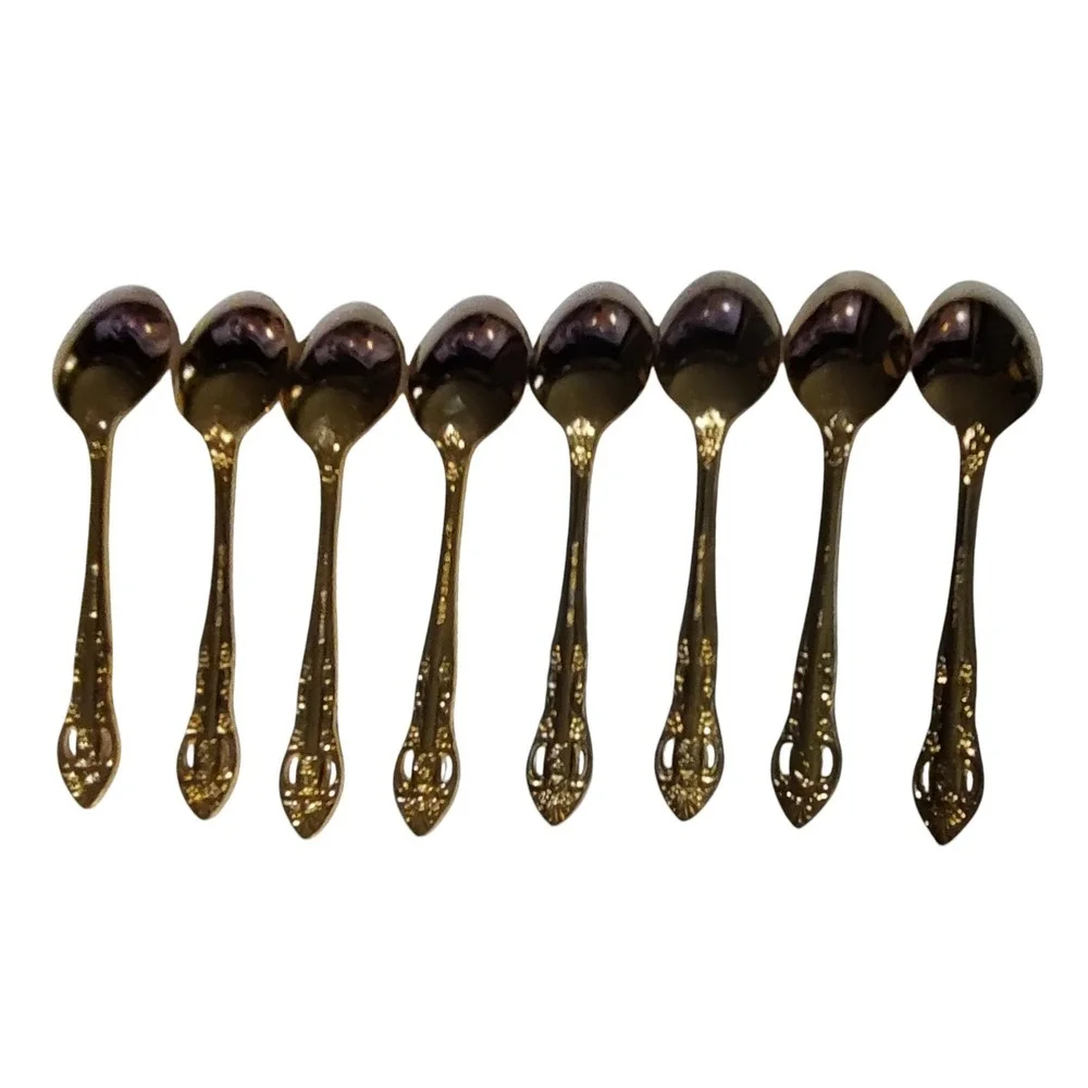 Hanford Forge HF Ltd Gold Pierced Rose Versaolles‎ Stainless Flatware 40 pcs SEE
